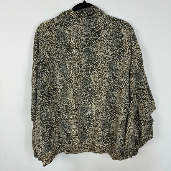 Rhoda Lynn Silk Animal Print Cheetah Vintage Bomber Jacket y2k Retro 90s - Picture 2 of 5